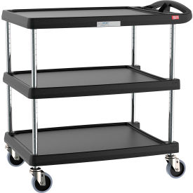 myCart Utility Cart w/3 Shelves, 400 lb Capacity, 34-3/8"L x 23-7/16"W x 35-1/2"H, Black