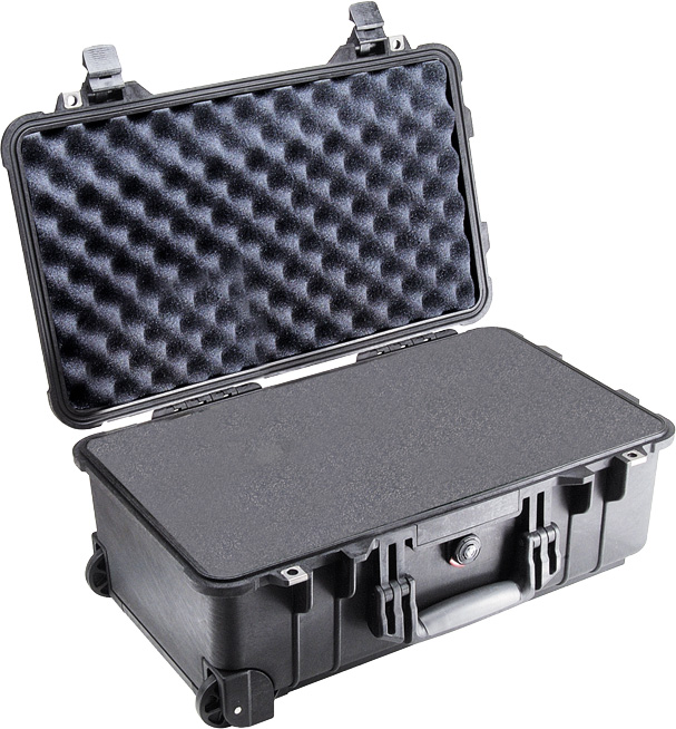 1510 Protector Carry-On Case, 19-3/4" x 11" x 7-5/8", Black, with Foam