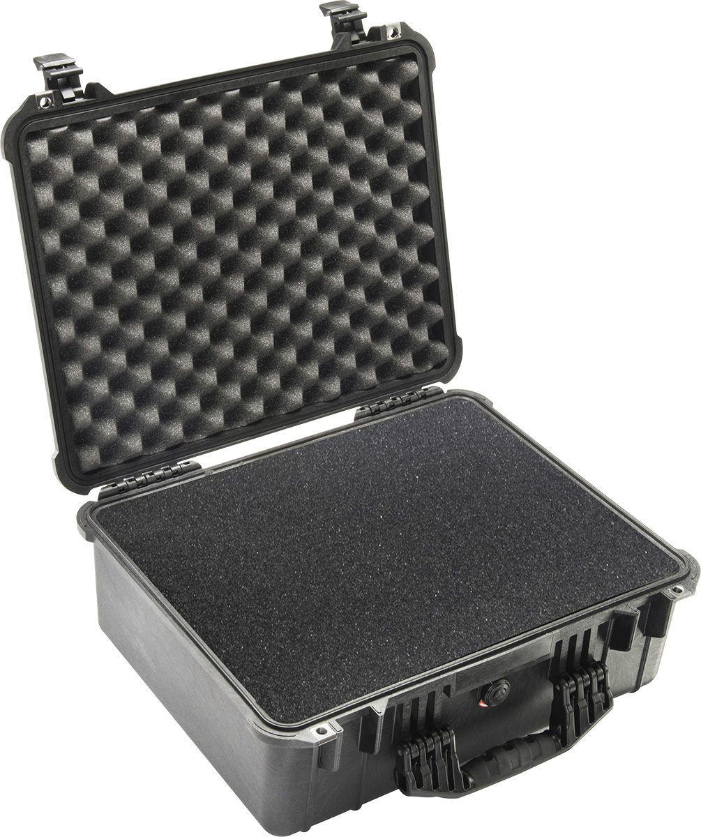 1550 Protector Case, 20-11/16" x 17-3/16" x 8-3/8", Black, with Foam
