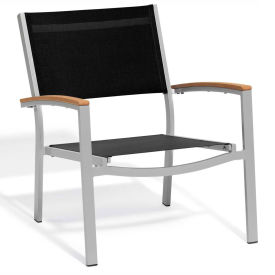 Travira Chat Chair, Black Sling, Tekwood Natural Armcaps, 2/pack
