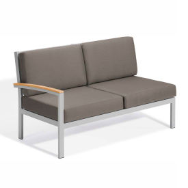 Travira Modular Love Seat, Right, Tekwood Natural, Stone