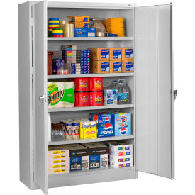 Jumbo Storage Cabinet, 48"W x 18"D x 78"H, Light Gray, Unassembled