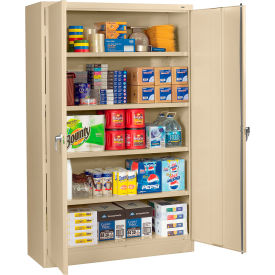 Jumbo Heavy Duty Storage Cabinet, 20 Gauge, 48"W x 18"D x 78"H, Sand