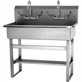 54FFL 2-Person Floor Mount Wash Station With Faucets