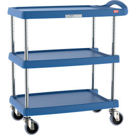 myCart Utility Cart w/3 Shelves, 400 lb. Capacity, 25"L x 18"W x 35-3/8"H, Blue