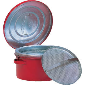 Red Metal Bench Can, 2 Quart Capacity