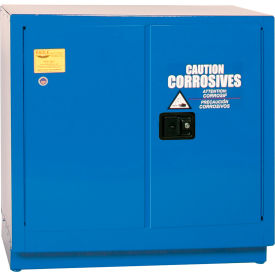 22 Gallon Acid Corrosive Cabinet, Manual Close, 2 Door, 35"W x 22"D x 35"H, Blue