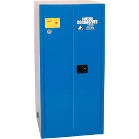 60 Gallon Acid Corrosive Cabinet, Manual Close, 2 Door, 34"W x 34"D x 65"H, Blue