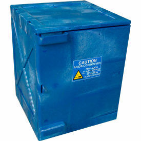4 Gallon Poly Acid Corrosive Cabinet, Manual Close, 1 Door, 18"W x 18"D x 22"H, Blue