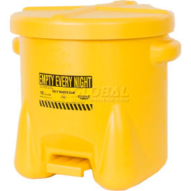 10 Gallon Poly Waste Can W/ Foot Lever, Yellow