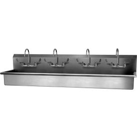 58WFL 4-Person Wall Mount Wash Station With Faucets