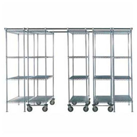 Space-Trac, 5 Unit, Chrome High Density Shelving, 48"W x 24"D x 88"H, 14' Length