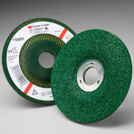 Green Corps Depressed Center Wheel 4 1/2" x 1/4" x 7/8" 24 Grit Ceramic