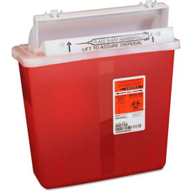 5-Quart SharpStar In-Room Sharps Container, Transparent Red
