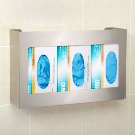 Triple Stainless Steel Glove Box Holder, 16"W x 3-3/4"D x 10"H