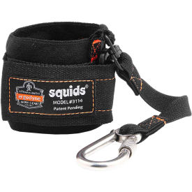 Squids 3114 Pull-On Wrist Lanyard with Carabiner, 3lbs Max, Black