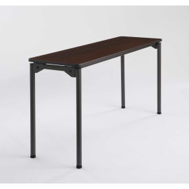 Maxx Legroom Wood Folding Table - 60" x 18" - Walnut