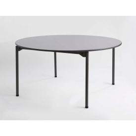 60" Round Wood Folding Table - Gray