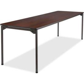 Maxx Legroom Wood Folding Table - 96" x 30" - Walnut