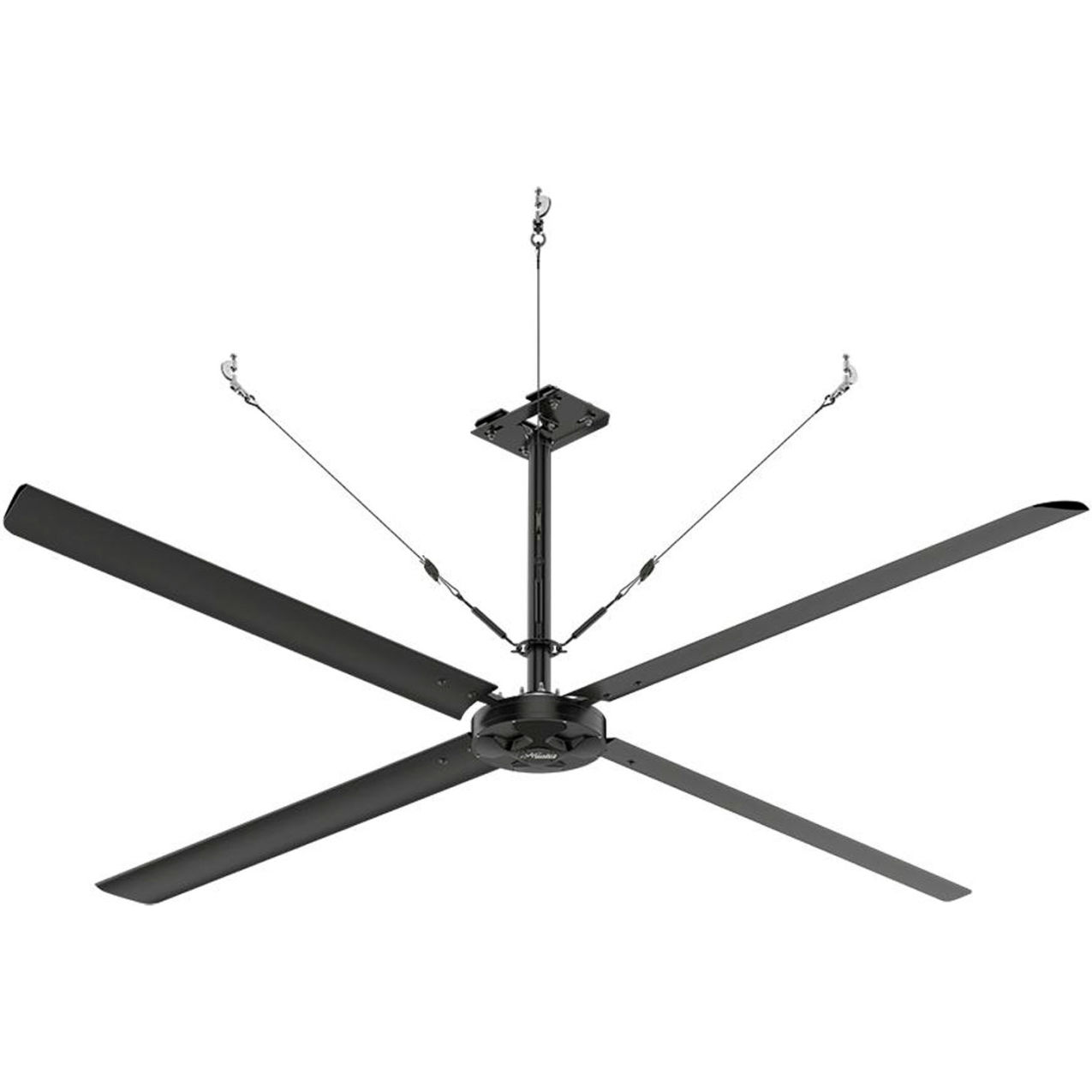 ECO 12' HVLS Ceiling Fan with 2.5'-4' Downrod, 200-240V, 1 Phase
