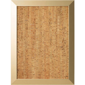 Decorative Cork Bulletin Board - 18"W x 24"H - Gold Wood Frame