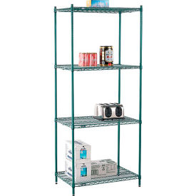 4 Shelf, Poly-Green® Wire Shelving Unit, Starter, 36"W x 21"D x 86"H