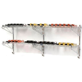 Double Wide 4 Shelf Wall Mount Wine Bottle Rack 36 Bottle 72"W x 14"D x 34"H