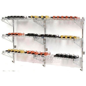 Wine Bottle Rack - Double Wide 6 Shelf Wall Mount 54 Bottle 72"W x 14"D x 34"H