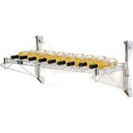 Wine Bottle Rack Single Wide 1 Shelf Wall Mount 13 Bottle 48"W x 14"D x 14"H