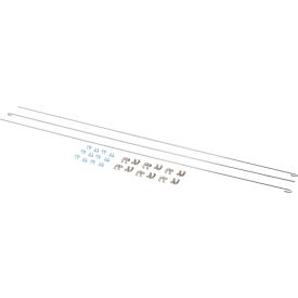 52"L Rods & Clips For Wire Shelving Units, Chrome (Set of 3)
