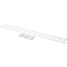 52"L Rods & Clips For Solid Shelving Units, Chrome (Set of 3)
