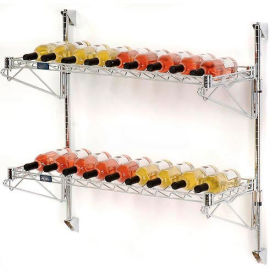 Wine Bottle Rack - Single Wide 2 Shelf Wall Mount 26 Bottle - 48"W x 14"D x 34"H