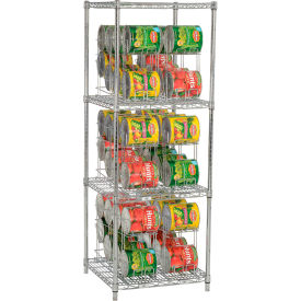 CR2436C Can Rack System, 3 Tier, Chrome, 36"W X 24"D x 66"H