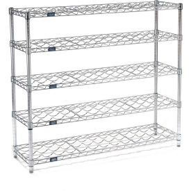 Wine Bottle Rack - 45 Bottle 36"W x 14"D x 42"H, Chrome