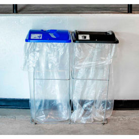Wire Event Container - Waste/Mixed Recyclables - 32 Gallons - Black/Blue