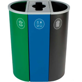 Spectrum Triple - Organics/Recycling/Waste, 26 Gallon - Green/Blue/Black