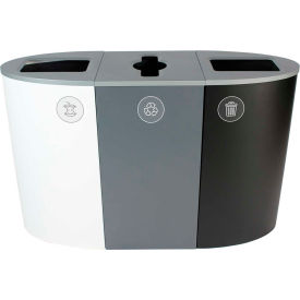 Spectrum Triple - Organics/Recycling/Waste, 68 Gallon - White/Gray/Black.