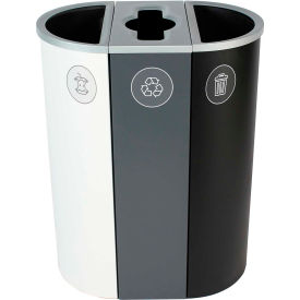 Spectrum Triple - Organics/Recycling/Waste, 26 Gallon - White/Gray/Black