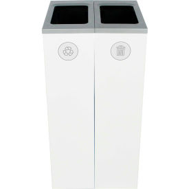 Spectrum Double Cube Slim - Recycling/Waste, 20 Gallon - White