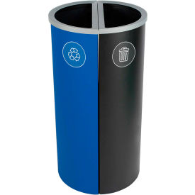 Spectrum Double Ellipse Slim - Recycling/Waste, 16 Gallon - Blue/Black