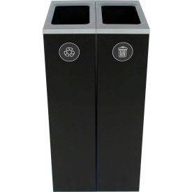 Spectrum Double Cube Slim - Recycling/Waste, 20 Gallon - Black