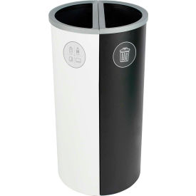 Spectrum Double Ellipse Slim - Mixed Recyclables/Waste, 16 Gal - White/Black