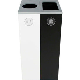 Spectrum Double Cube Slim - Cans & Bottles/Waste, 20 Gallon - White/Black
