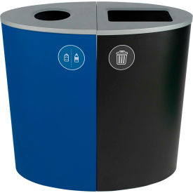Spectrum Double Ellipse - Cans & Bottles/Waste, 44 Gallon - Blue/Black