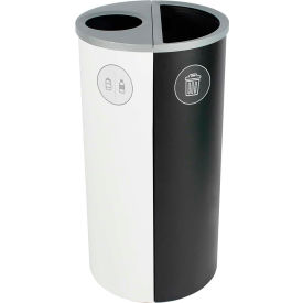 Spectrum Double Ellipse Slim - Cans & Bottles/Waste, 16 Gallon - White/Black