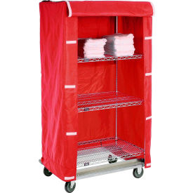 Nylon Cover, 48"W x 18"D x 63"H, Hook & Loop Fastener, Red