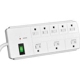 8 Outlet Surge Protector w/ 750 joules, 6ft Cord - White