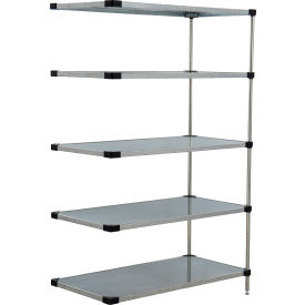 5 Shelf, Galvanized Steel Solid Shelving Unit, Add On, 36"W x 18"D x 86"H