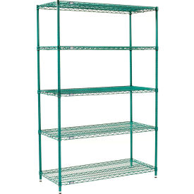 5 Shelf Poly-Green® Wire Shelving Unit, Starter, 24"W x 24"D x 63"H