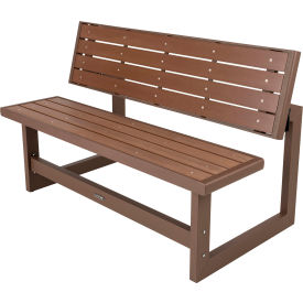Simulated Wood Convertible Bench/Table, Brown
